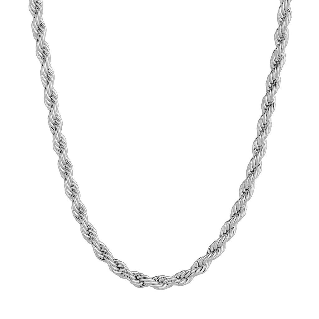 2.5mm Rope Chain Necklace silver-tone view 3