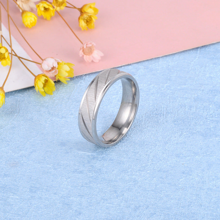 Stainless Steel Geometric Inlay Ring black and silver view 7