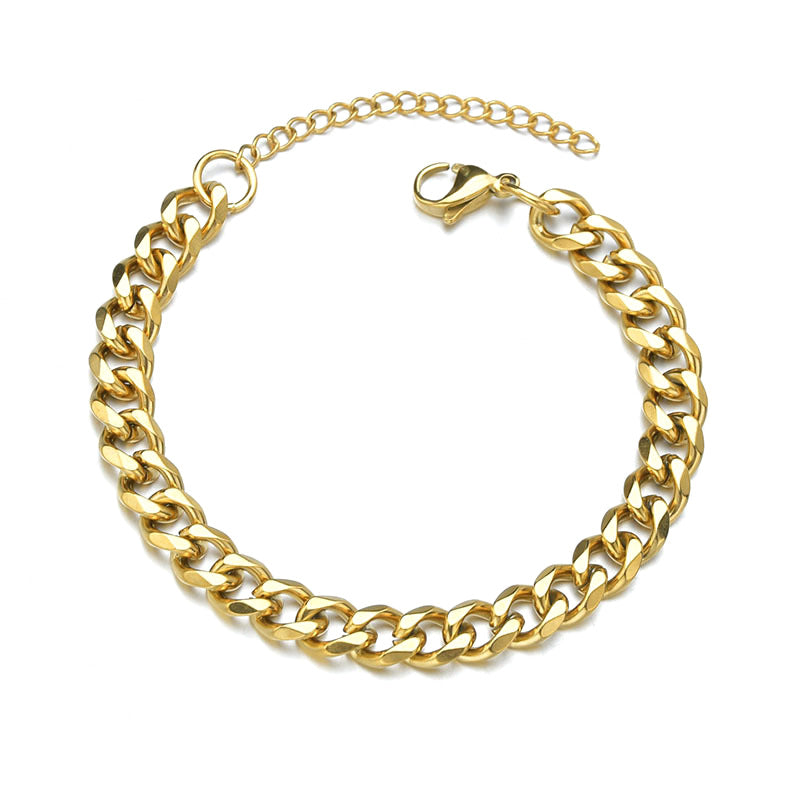 The Diamond-Cut Cuban Bracelet in Stainless Steel, view 3