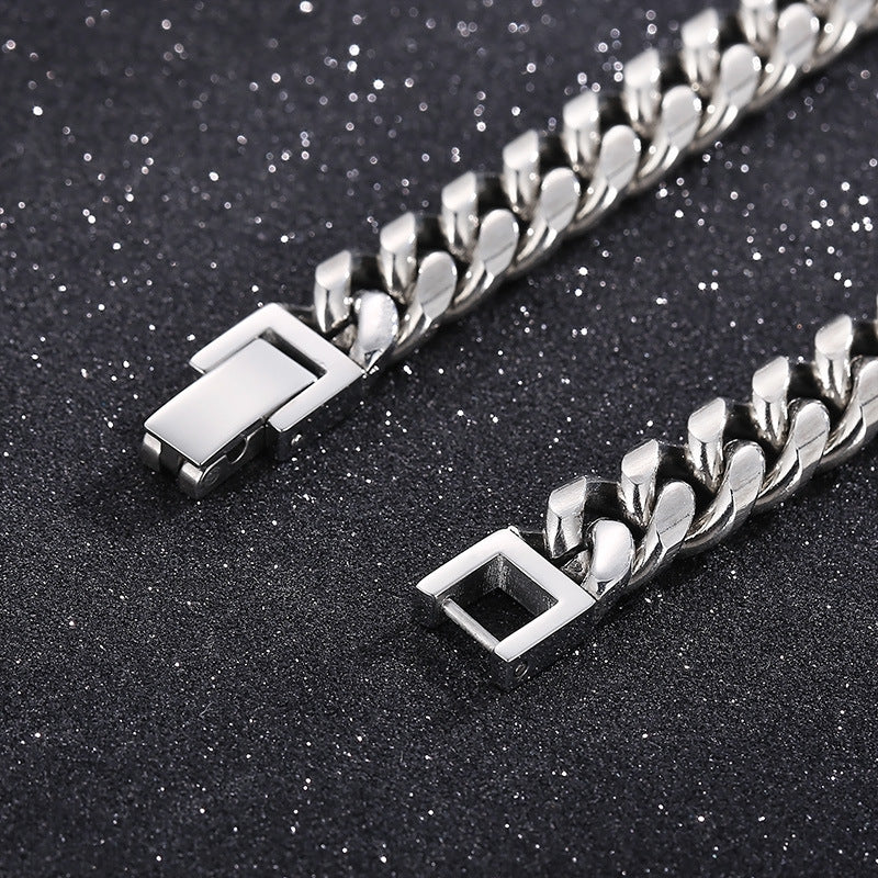 The Atlas Cuban Bracelet in Titanium Steel, view 3