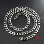 Stainless Steel Curb Link Chain Necklace, silver finish, curb link, lobster clasp view 2