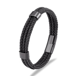 Titanium Steel Braided Magnetic Bracelet gold-tone view 4