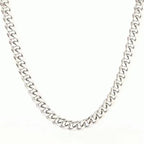 Cuban Link Chain Necklace silver-tone finish