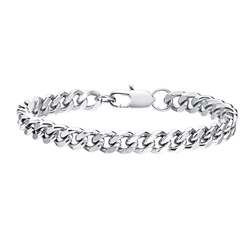8mm Titanium Steel Curb Link Bracelet black finish view 3