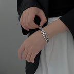 11mm Stainless Steel Cuban Link Bracelet on wrist view 2