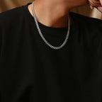 Cuban Link Chain Necklace on model view 2