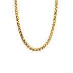 Titanium Steel Wheat Chain Necklace gold black silver finishes