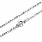 Minimalist Stainless Steel Box Chain on neck view 2