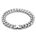The Atlas Cuban Bracelet in Titanium Steel, view 5