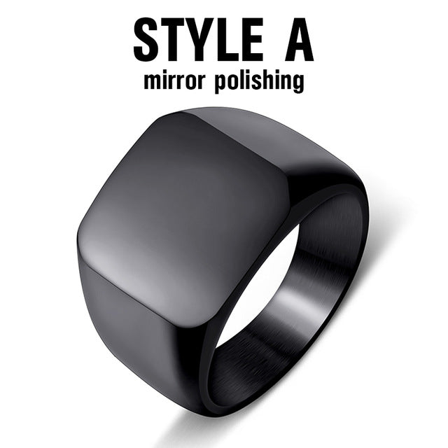 The Atlas Signet Ring in Stainless Steel, view 6