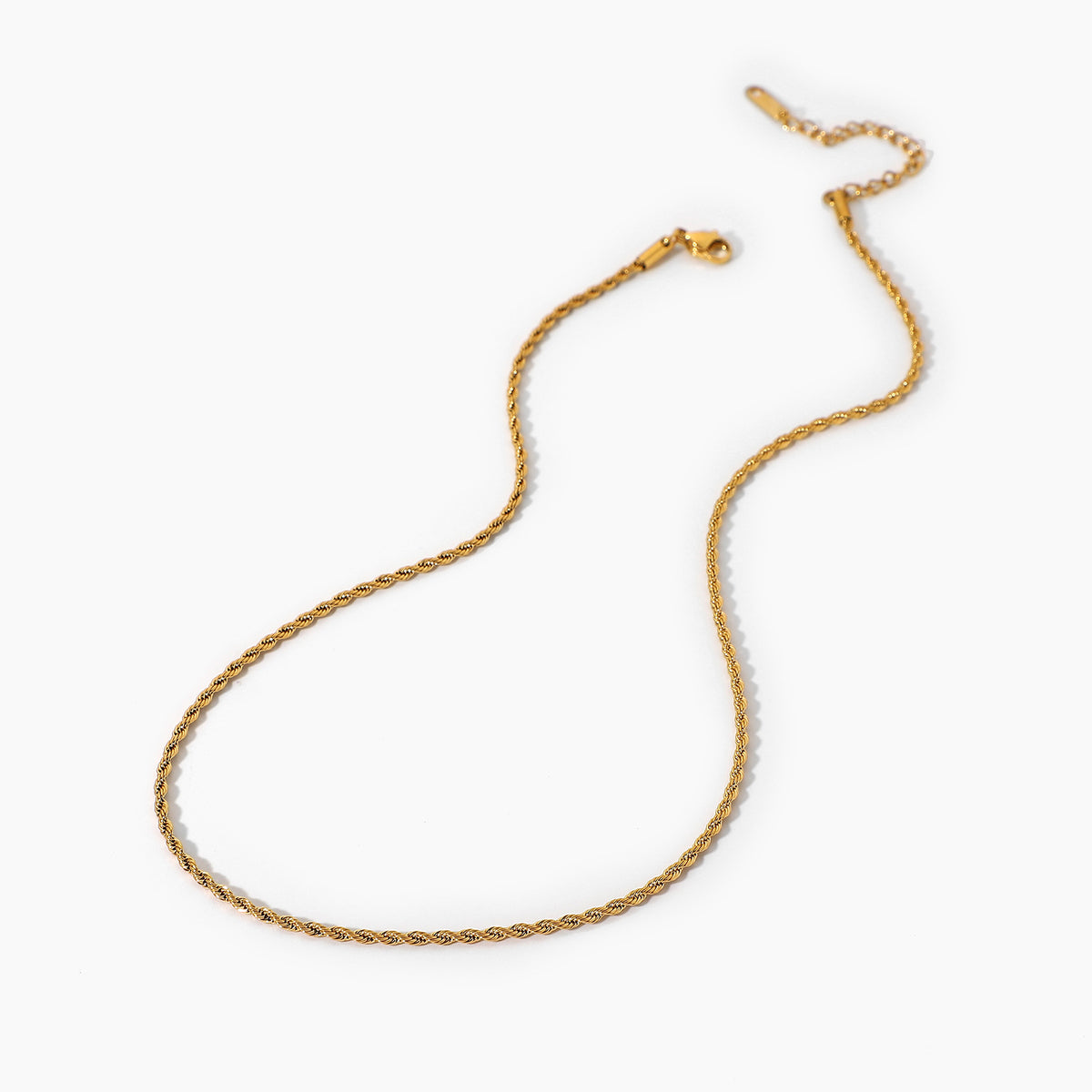 Gold-Tone Stainless Steel Rope Chain - classic design view 2