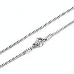 Minimalist Stainless Steel Box Chain on neck view 5