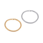 5mm Titanium Steel Curb Link Bracelet in silver and gold-tone finishes