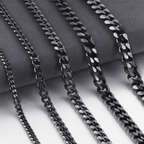 3-9mm Stainless Steel Curb Link Chain in silver, gold, and black finishes view 10