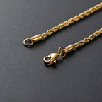 Stainless Steel Rope Chain Necklace on white display view 4