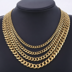 3-11mm Cuban Link Chain Necklace on model view 3