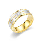Stainless Steel Inlay CZ Ring with black and silver finish view 6
