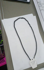 Stainless Steel Curb Chain Necklace on black mannequin view 5