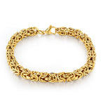 Titanium Steel Byzantine Link Bracelet gold-tone silver-tone view 5