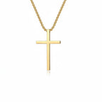 Stainless Steel Cross Pendant Necklace in silver, gold, and black finishes view 4