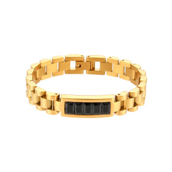 10mm President Link Inlay Bracelet gold-tone stainless steel view 4