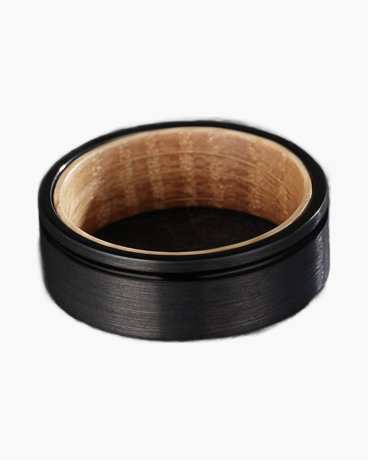 8mm Black Tungsten Carbide Wood Inlay Ring