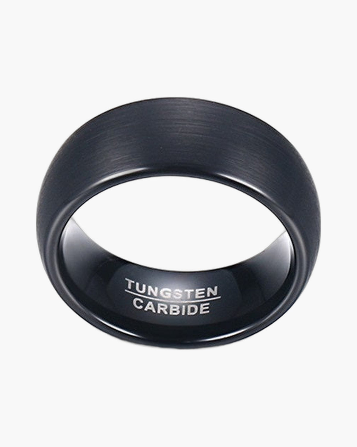 8mm Brushed Black Tungsten Carbide Ring product shot