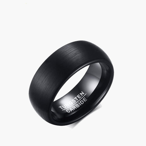 8mm Brushed Black Tungsten Carbide Ring product shot view 2