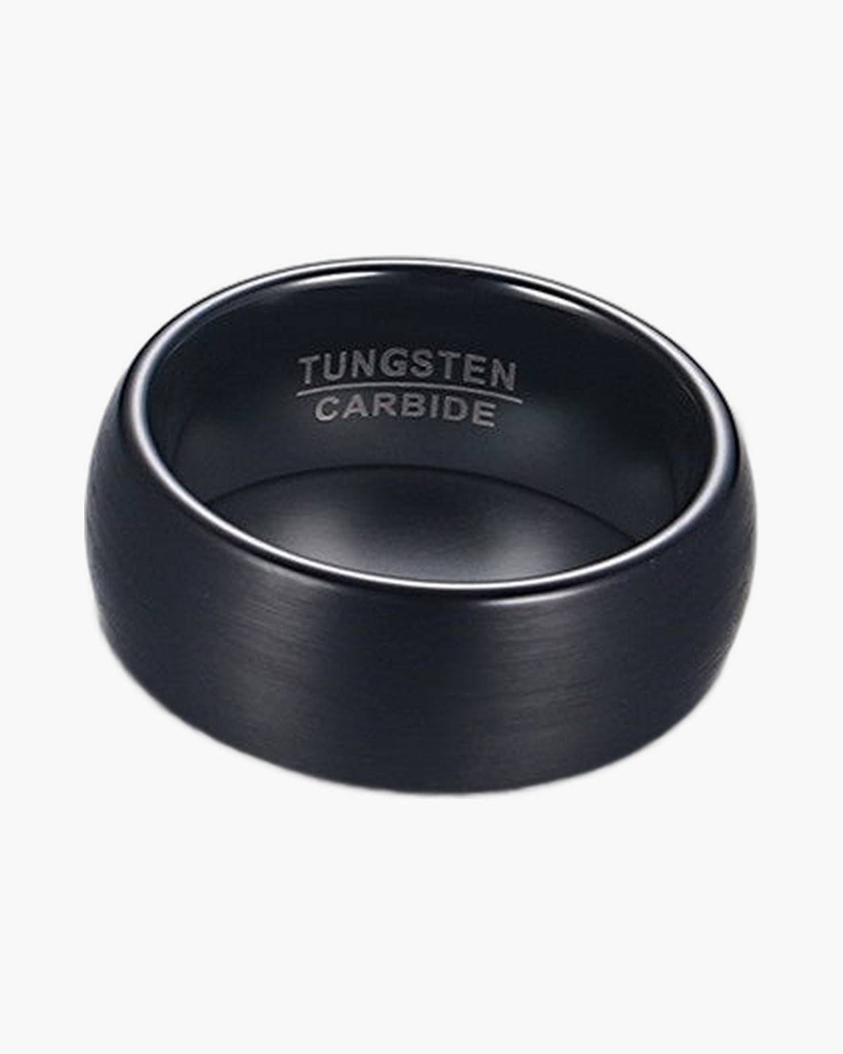 8mm Brushed Black Tungsten Carbide Ring product shot view 3