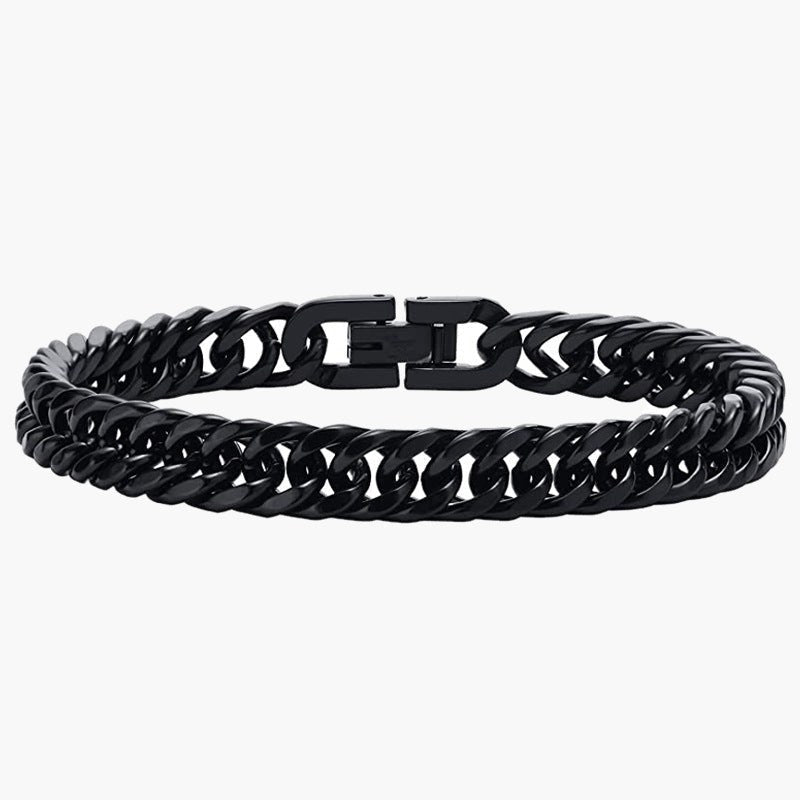 8mm Titanium Steel Curb Link Bracelet black finish view 6
