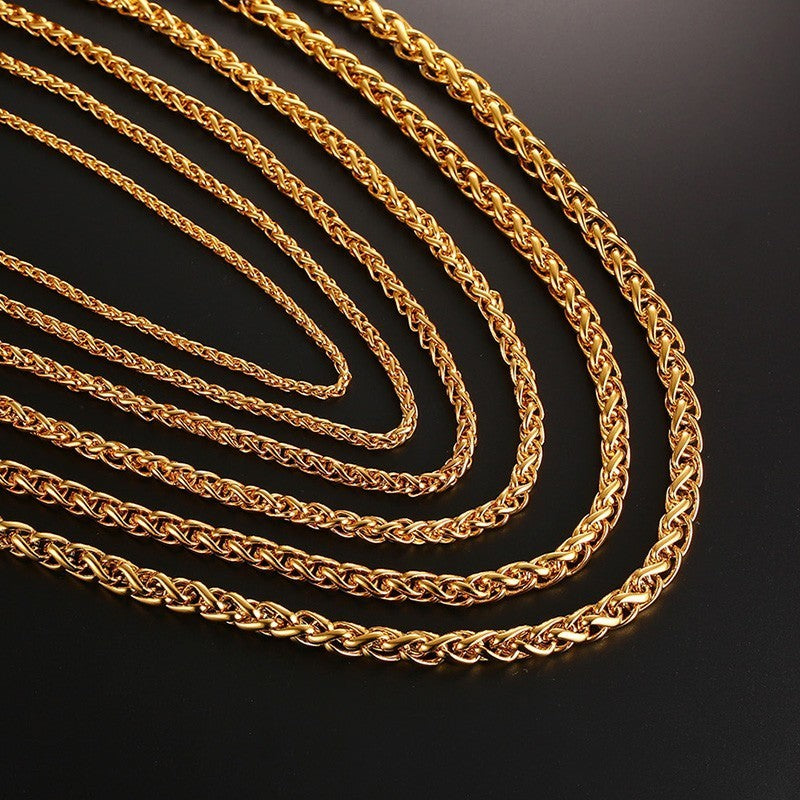 Gold-Tone Wheat Chain Necklace, various widths and lengths view 3