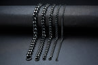 Titanium Steel Cuban Link Bracelet in silver-tone and black finishes view 4