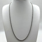 Stainless Steel Rope Chain Necklace on white display