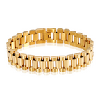 Titanium Steel President Link Bracelet gold-tone finish view 5