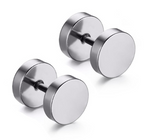 Barbell Stud Earrings in silver finish