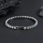 Titanium Steel Iced Tennis Bracelet with clear cubic zirconia stones