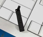 Titanium Steel Roman Numeral Bar Necklace in black and silver-tone view 4
