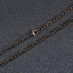 The Flat Gold-Tone Figaro Chain in Stainless Steel, view 6
