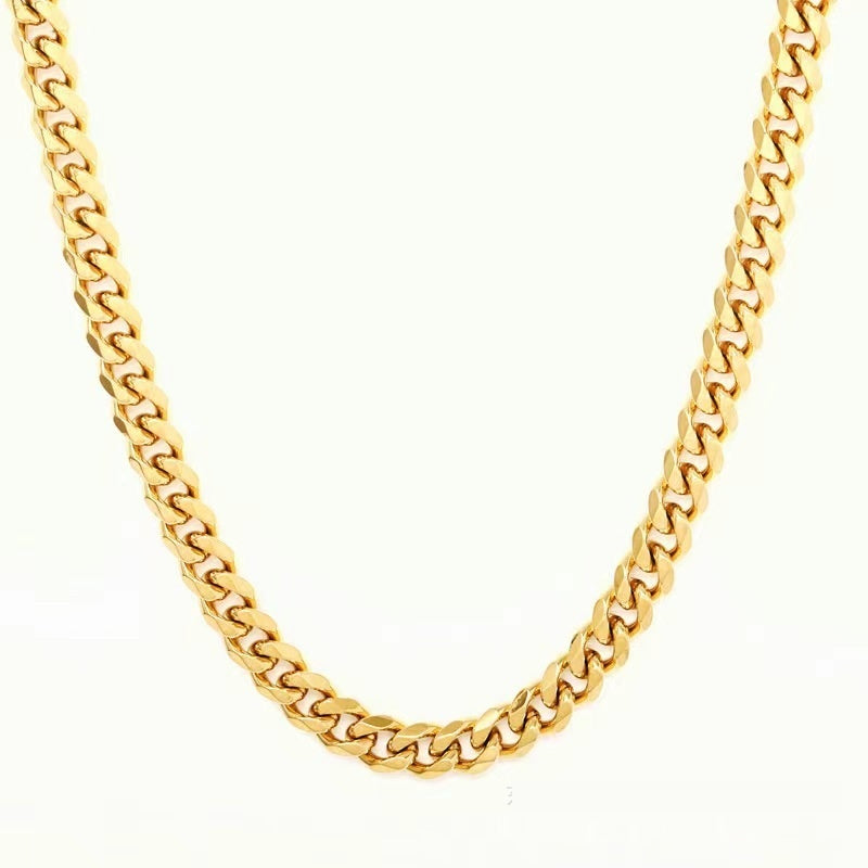 Cuban Link Chain Necklace silver-tone finish view 4