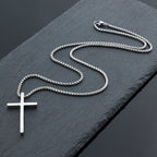 Stainless Steel Cross Pendant Necklace in silver, gold, and black finishes view 7
