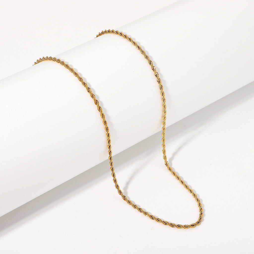 Gold-Tone Stainless Steel Rope Chain - classic design view 4