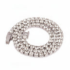 4mm CZ Tennis Chain Necklace in silver with brilliant cubic zirconia stones view 3