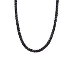 Titanium Steel Wheat Chain Necklace gold black silver finishes view 2
