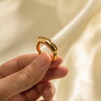 Gold-Tone Minimalist Dome Ring, polished finish view 4