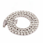 4mm CZ Tennis Chain Necklace in silver with brilliant cubic zirconia stones