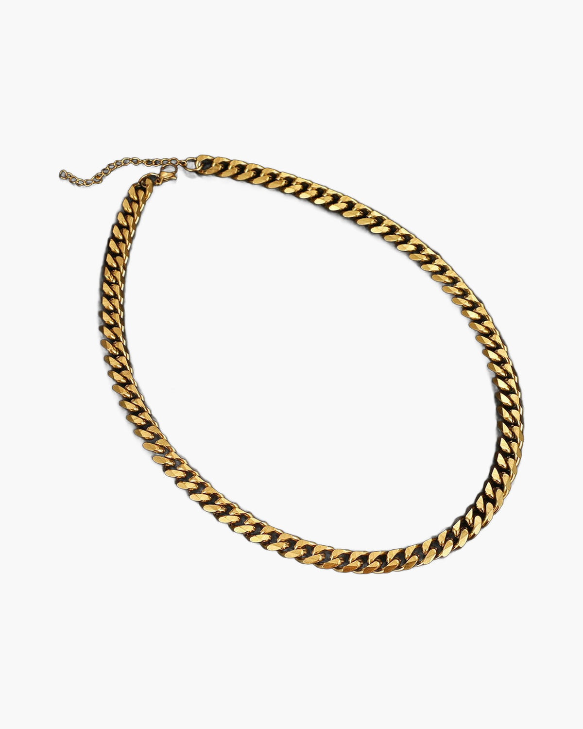 9mm Titanium Steel Cuban Link Chain, gold-tone, close-up view 2