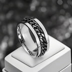 Silver-Tone Braided Chain Ring