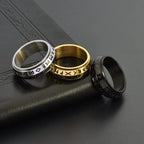 Gold Rotatable Engraved Ring