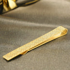 Gold Plated Braided Texture Men's Tie Clip