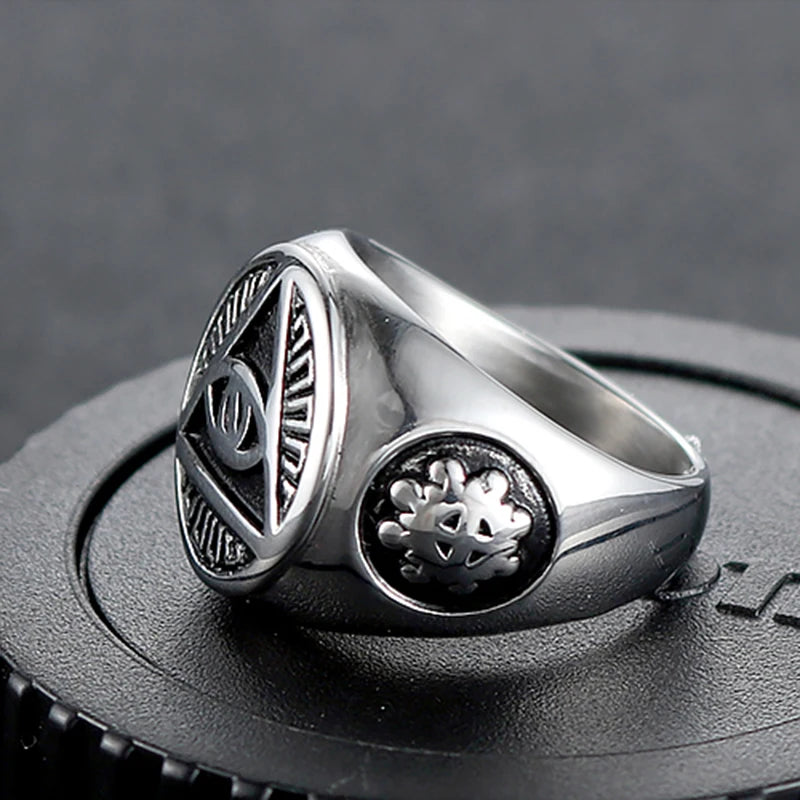 Stainless Steel Pyramid Eye Ring